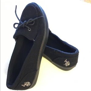 Black casual loafer style shoes/sneakers